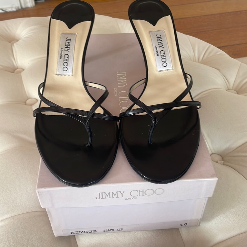 JIMMY CHOO NIMBUS BLACK KID SLIDE